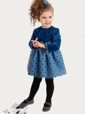 VESTIDO TERCIOPELO AZUL