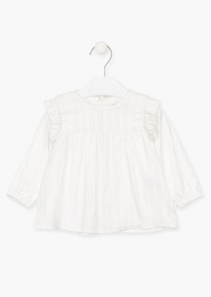 BLUSA CON PIEZA FRUNCIDA EN LA SISA
