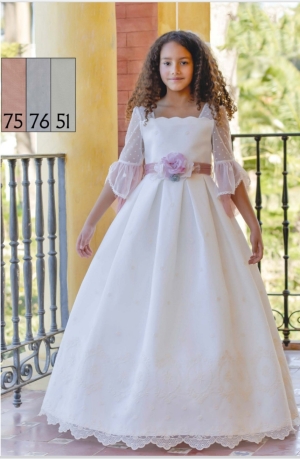 VESTIDO BLANCO Y ROSA 