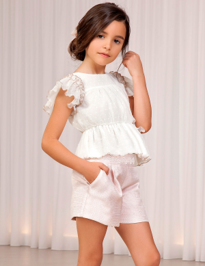CONJUNTO DE BERMUDA JACQUARD Y BLUSA