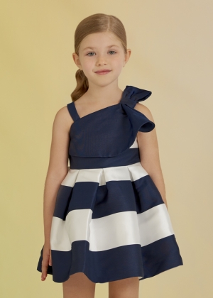 VESTIDO MIKADO MARINO