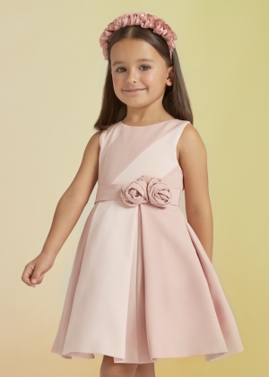 VESTIDO CREPE BICOLOR